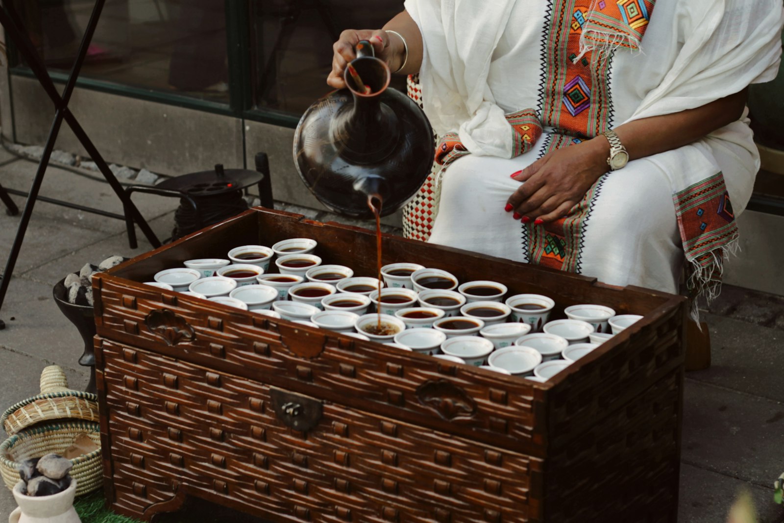 Traditional Ethiopian coffee vessels and serving ware