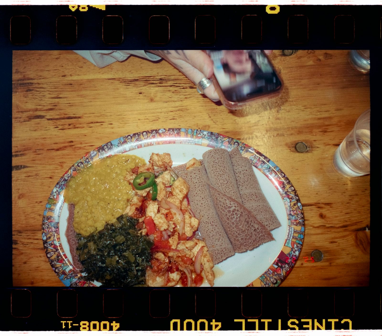 Spongy flatbread served with stews, East African style